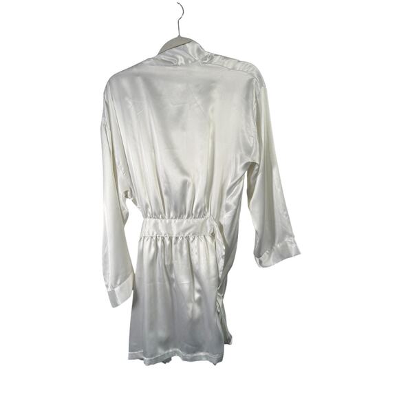 Victoria's Secret Vtg Y2K White Beaded Lace Satin Lingerie Robe Set Bride Honeym - Picture 4 of 9